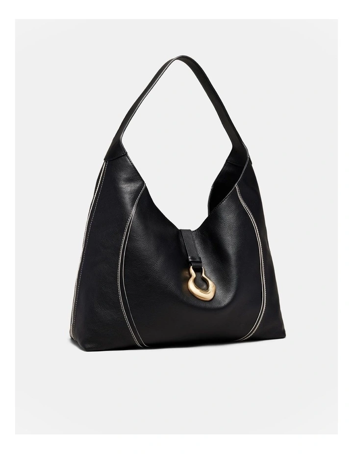 Shield Hobo Bag in Black image 3