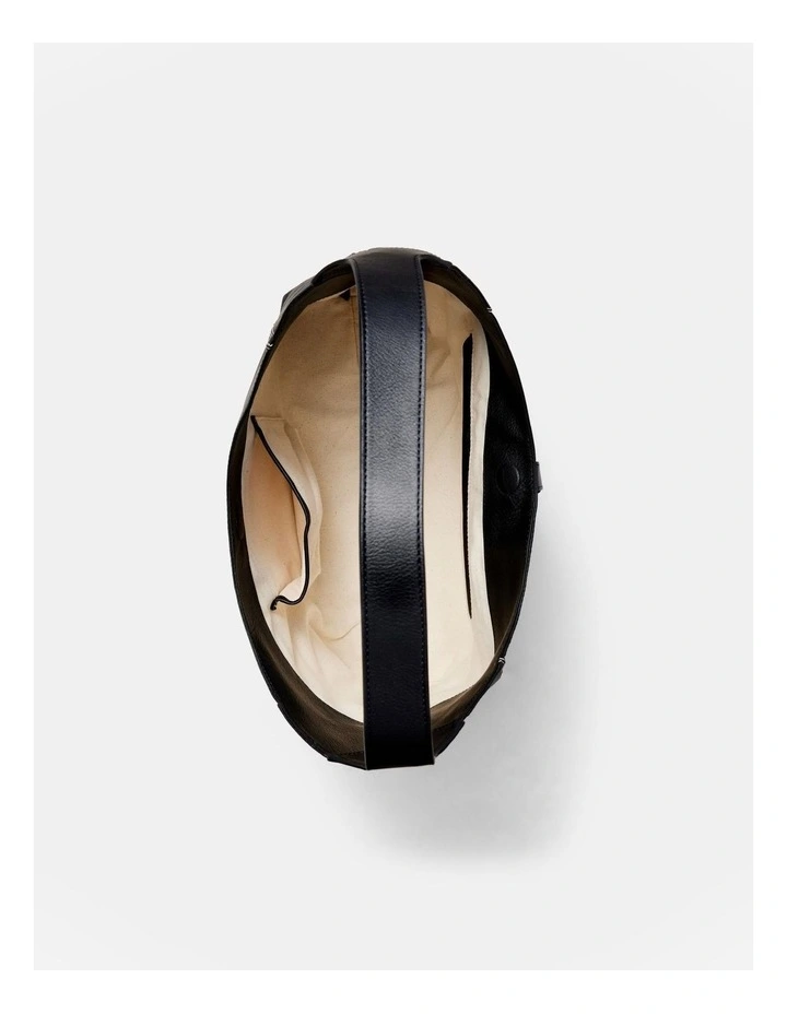 Shield Hobo Bag in Black image 7