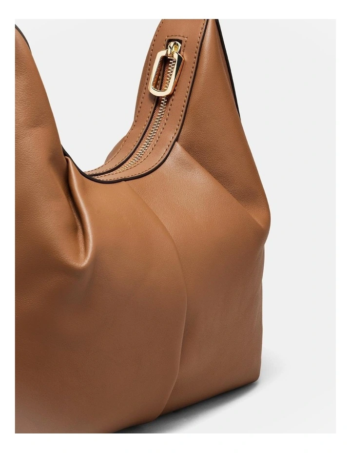 Donna Small Zip Hobo Bag in Tobacco image 6