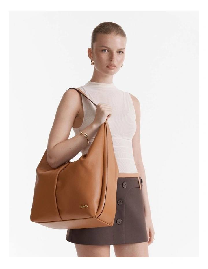 Donna Large Zip Hobo Bag in Tobacco image 2