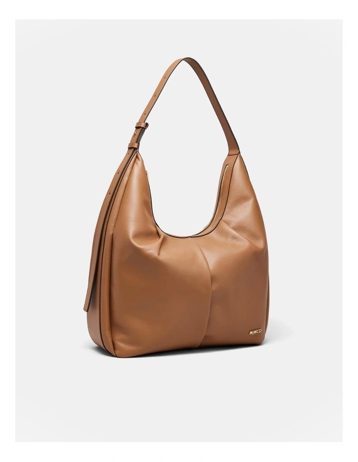 Donna Large Zip Hobo Bag in Tobacco image 3