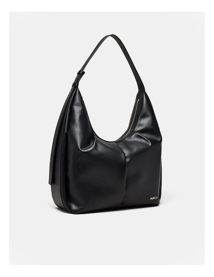 Donna Large Zip Hobo Bag in Black Light Gold image 3