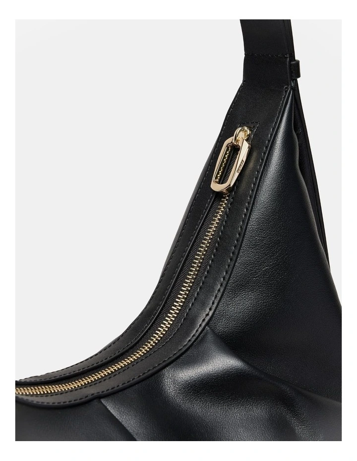 Donna Large Zip Hobo Bag in Black Light Gold image 6