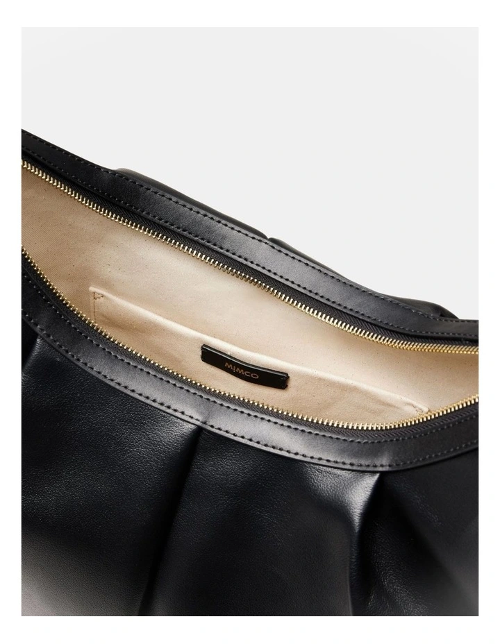 Donna Large Zip Hobo Bag in Black Light Gold image 7