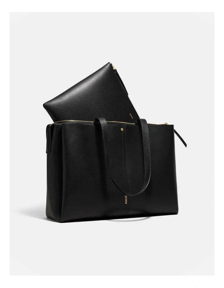 Metro Worker Tote Bag in Black Brushed Lg image 3