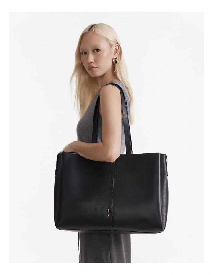 Metro Worker Tote Bag in Black Brushed Lg image 4