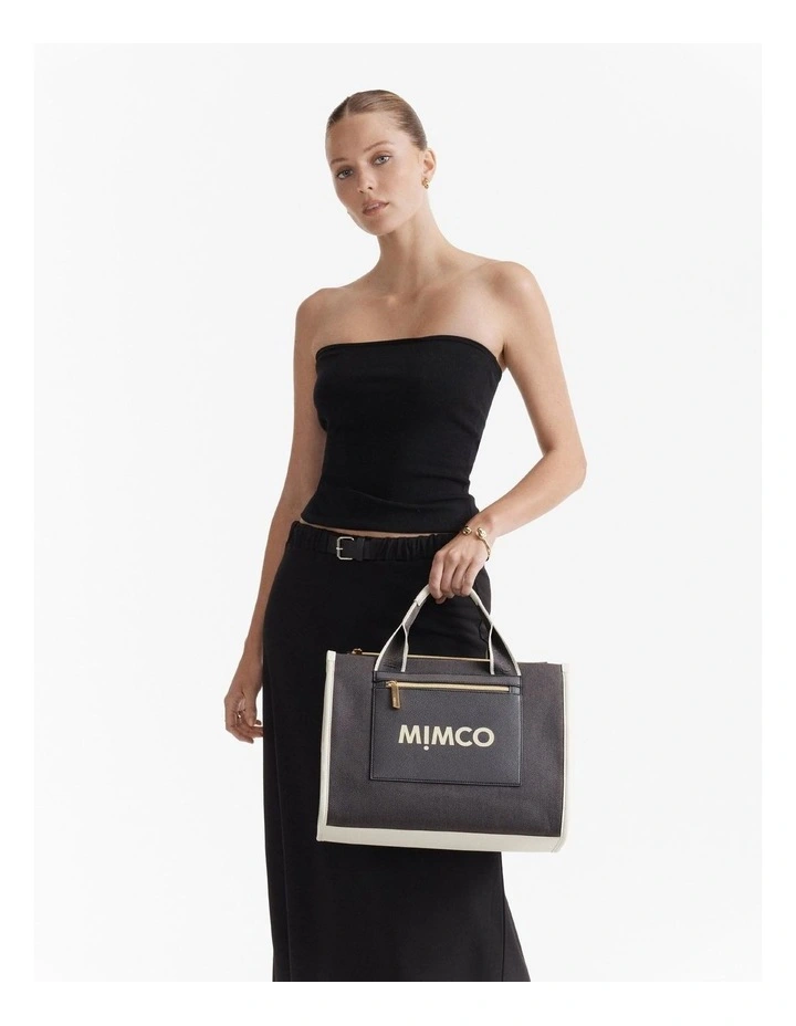 Patch Tote Bag in Raven image 2