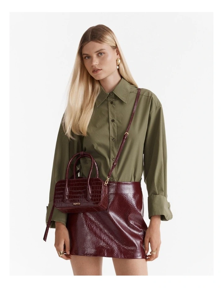 Jolene Mini Bowler Bag in Cherry image 4