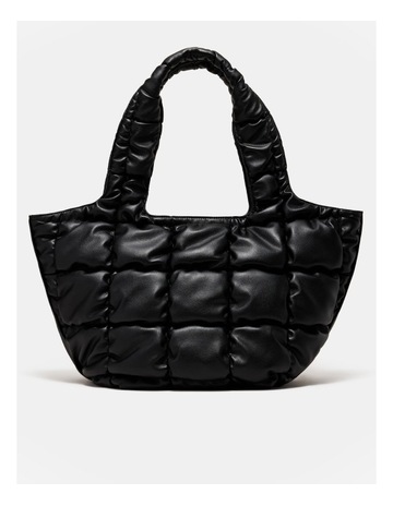 Isadora Quilted Tote Bag in Black