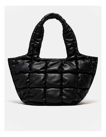 Isadora Quilted Tote Bag in Black