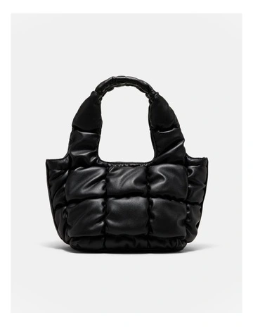 Isadora Quilted Mini Tote Bag in Black