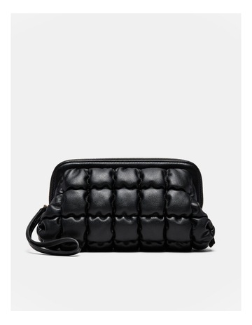 Isadora Quilted Clutch Bag in Black