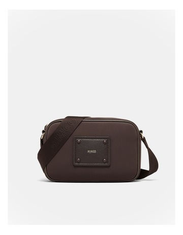 Mimco Brunswick Crossbody Bag in Black Light Gold | MYER