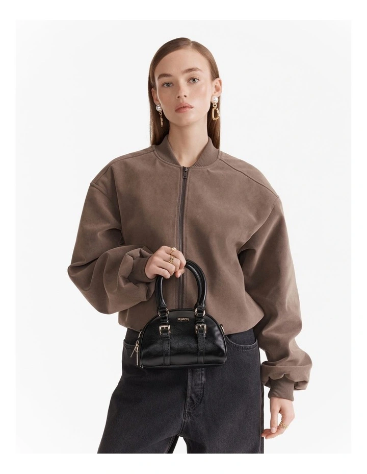 Robin Mini Bowler Crossbody Bag in Black image 2
