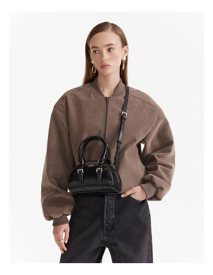 Robin Mini Bowler Crossbody Bag in Black image 4