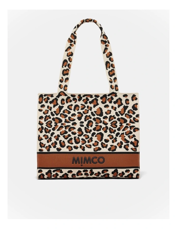 Blondie Boxy Tote Bag in Leopard image 1