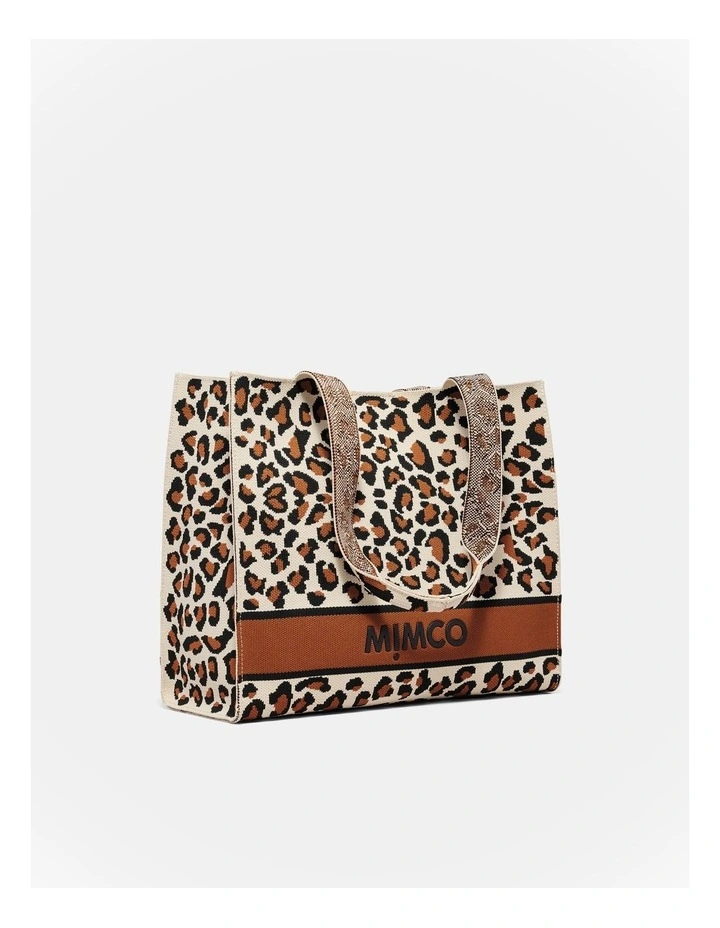 Blondie Boxy Tote Bag in Leopard image 3