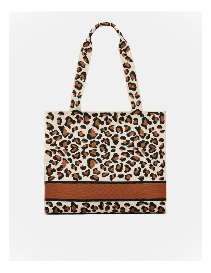 Blondie Boxy Tote Bag in Leopard image 5
