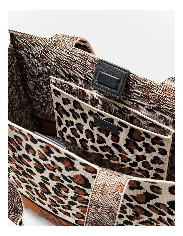 Blondie Boxy Tote Bag in Leopard image 7