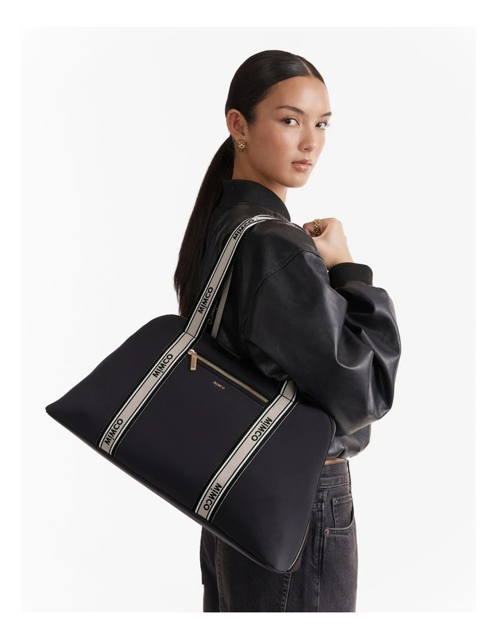 Squad Tote Bag in Black image 2
