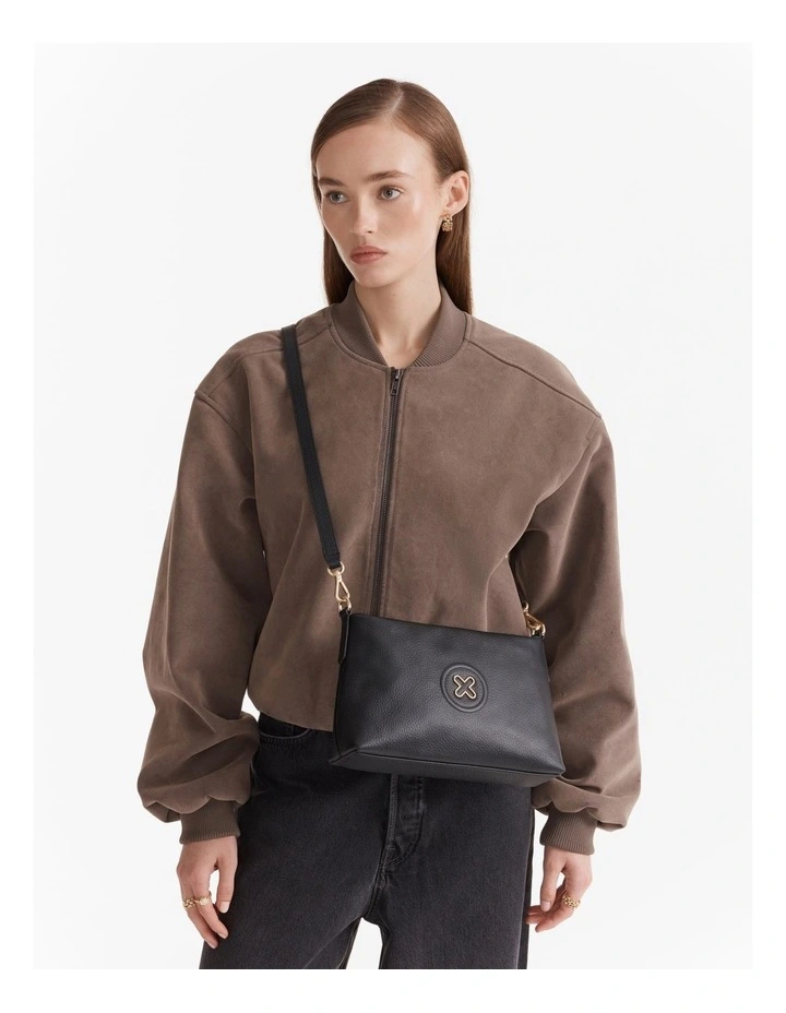 Bay Strap Crossbody Bag in Black image 2
