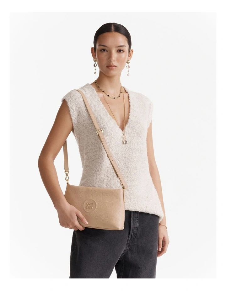 Bay Strap Crossbody Bag in Almond image 2