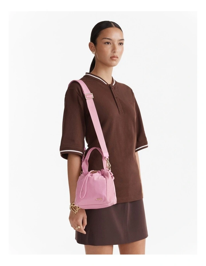 Cady Mini Bucket Crossbody Bag in Pink Dust image 4