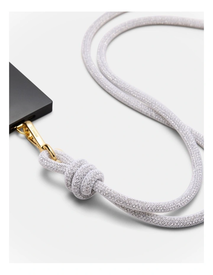 Sparkle Knot Phone Crossbody Strap in Silver image 2