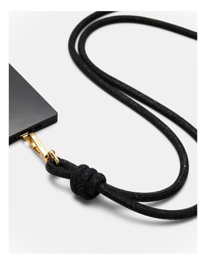 Sparkle Knot Phone Crossbody Strap in Black image 2