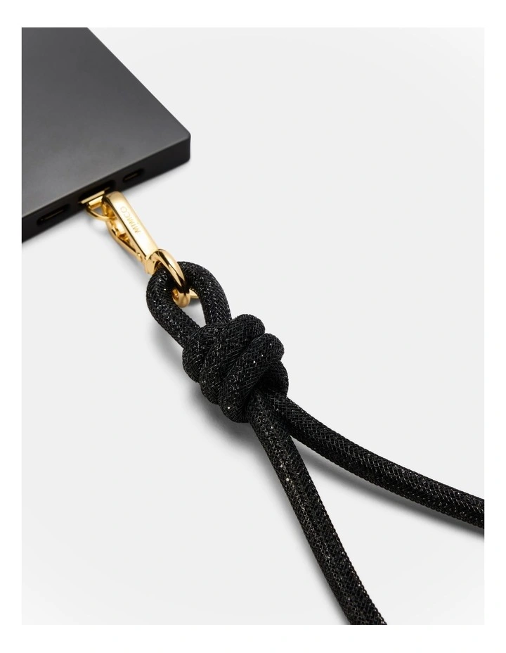 Sparkle Knot Phone Wrist Strap in Black image 2