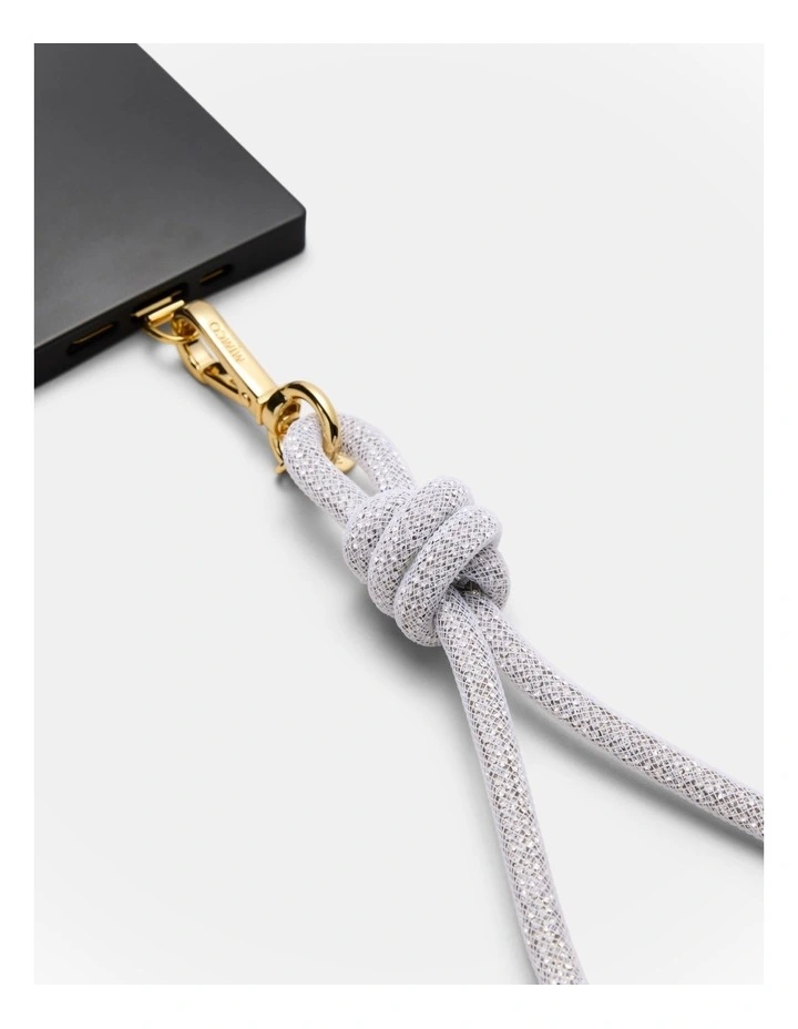 Sparkle Knot Phone Wrist Strap in Silver image 2