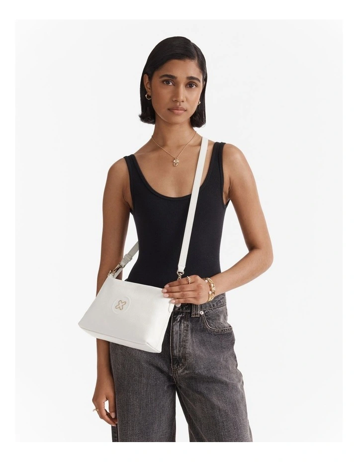 Bay Strap Crossbody Bag in White image 2