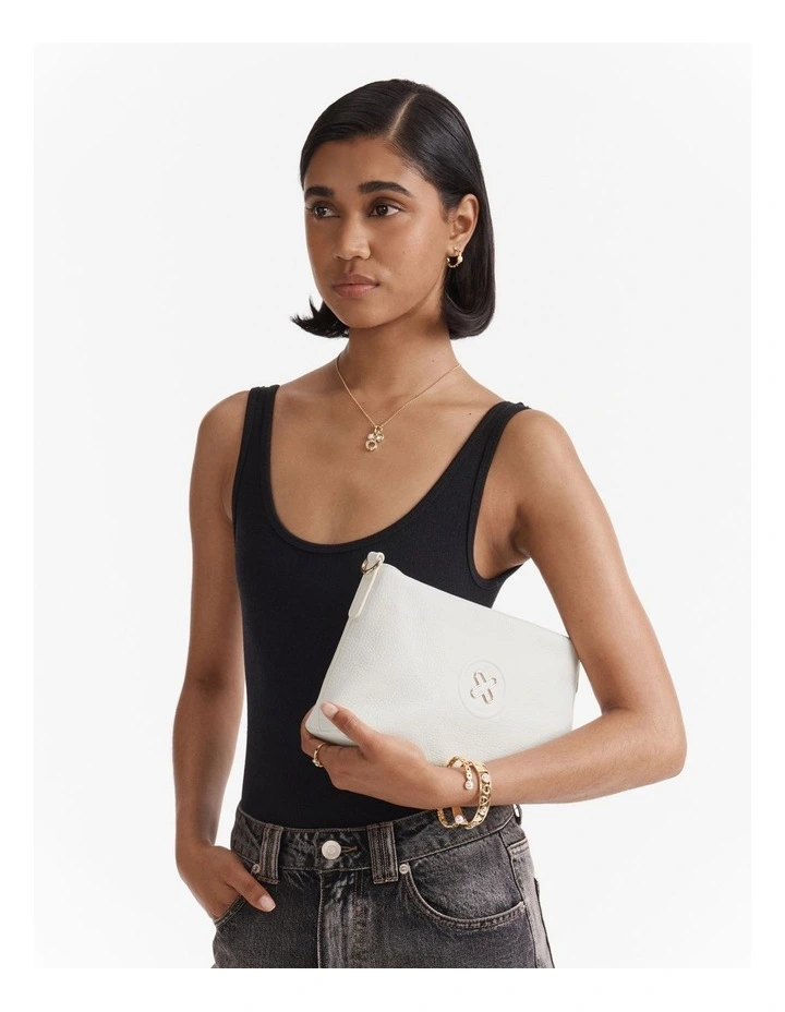 Bay Strap Crossbody Bag in White image 4