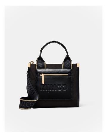 Mimco Patch Mini Tote Bag in Black Gunmetal | MYER