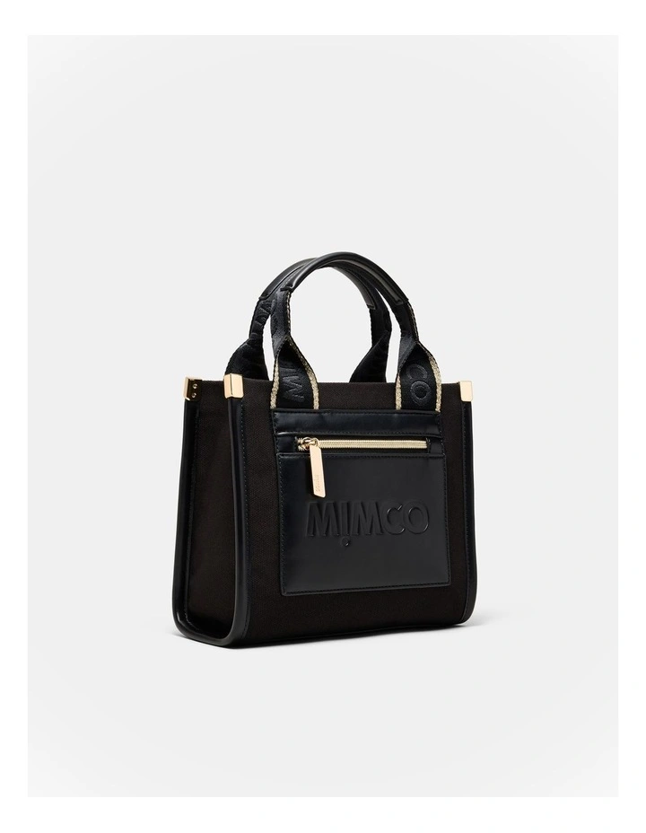 Patch Mini Tote Bag in Black image 3