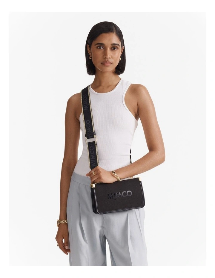 Patch Crossbody Bag in Black image 2
