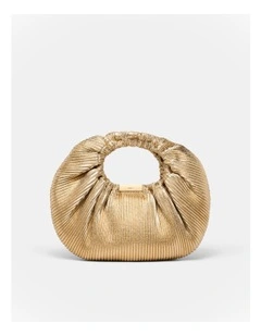 Bianca Pleated Grab Bag in Light Gold