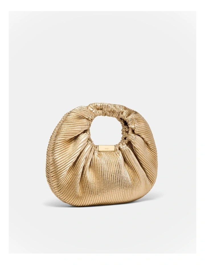 Bianca Pleated Grab Bag in Light Gold image 4