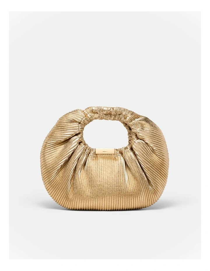 Bianca Pleated Grab Bag in Light Gold image 5