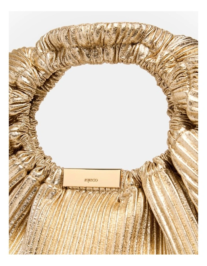 Bianca Pleated Grab Bag in Light Gold image 6