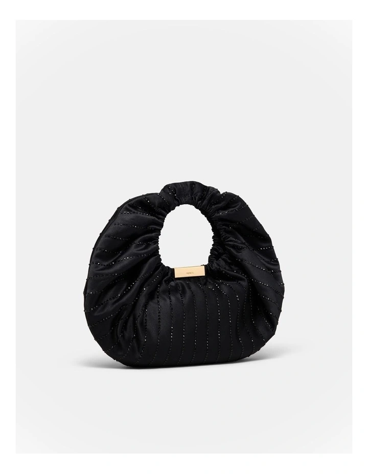 Bianca Rouched Grab Bag in Black image 3