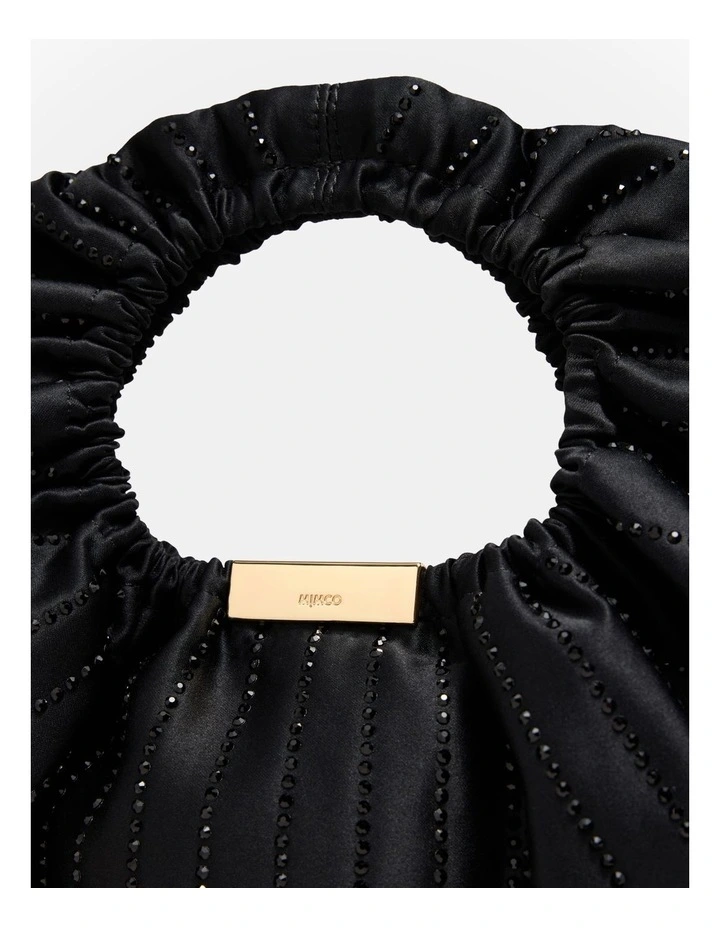 Bianca Rouched Grab Bag in Black image 5