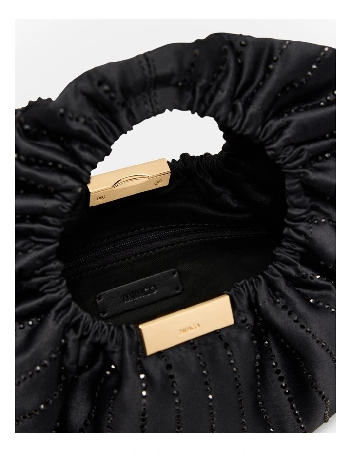 Bianca Rouched Grab Bag in Black image 6
