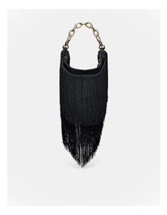 Rockbird Fringe Shoulder Bag in Black