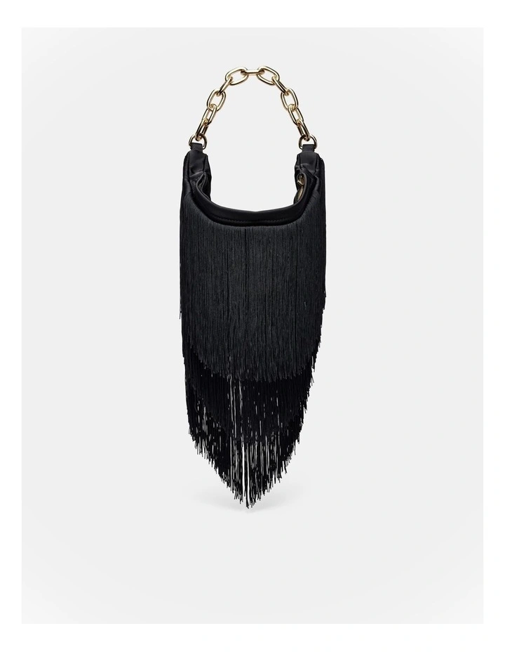 Rockbird Fringe Shoulder Bag in Black image 1