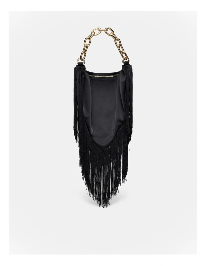 Rockbird Fringe Shoulder Bag in Black image 4