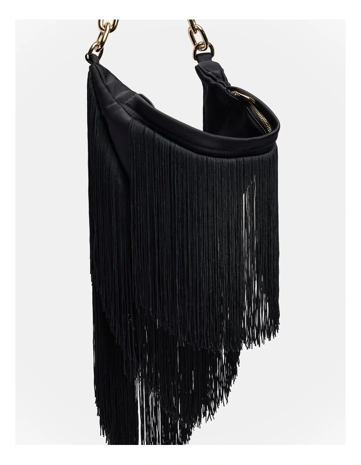 Rockbird Fringe Shoulder Bag in Black image 5