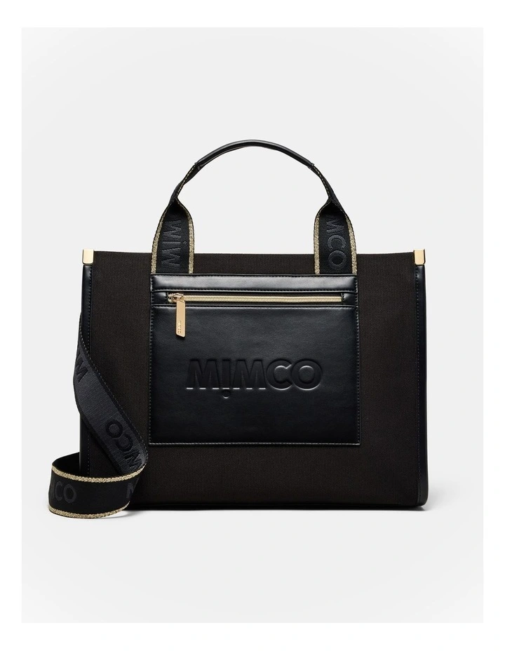 Patch Tote Bag in Black image 1