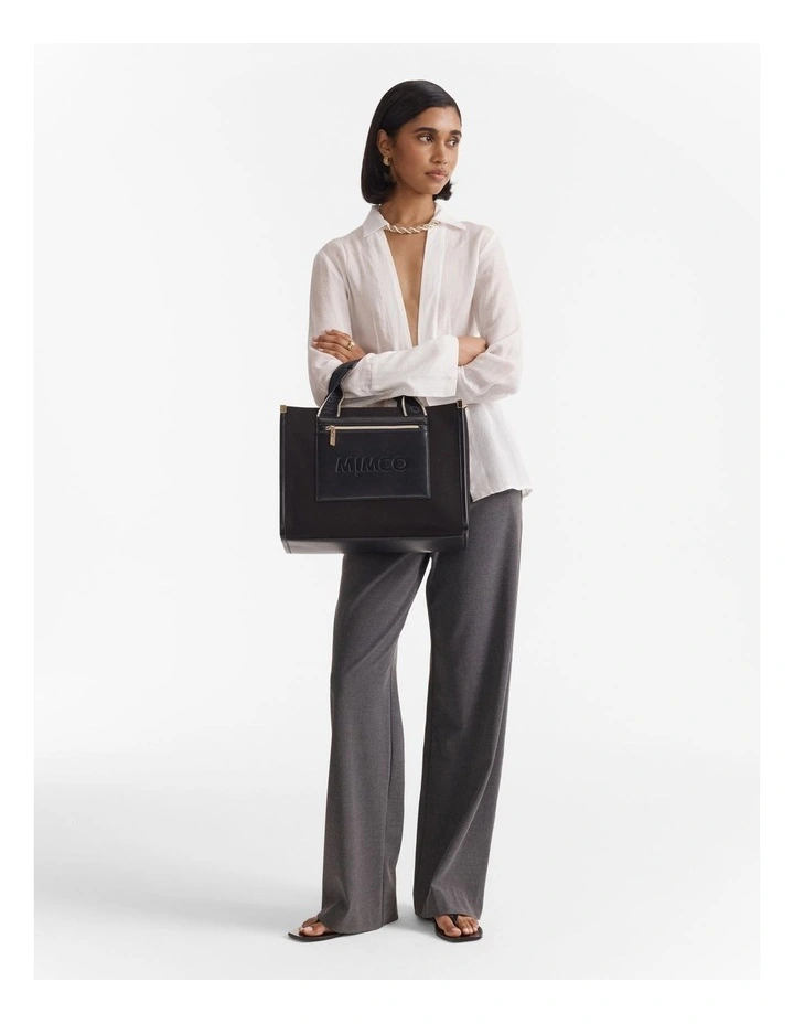 Patch Tote Bag in Black image 2