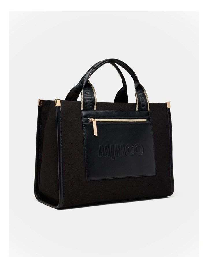 Patch Tote Bag in Black image 3
